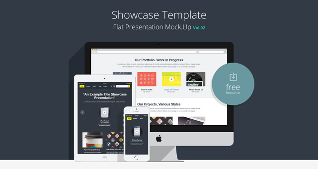 Flat Responsive Showcase Psd Vol2