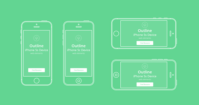 Vector Apple Outline Device PSD