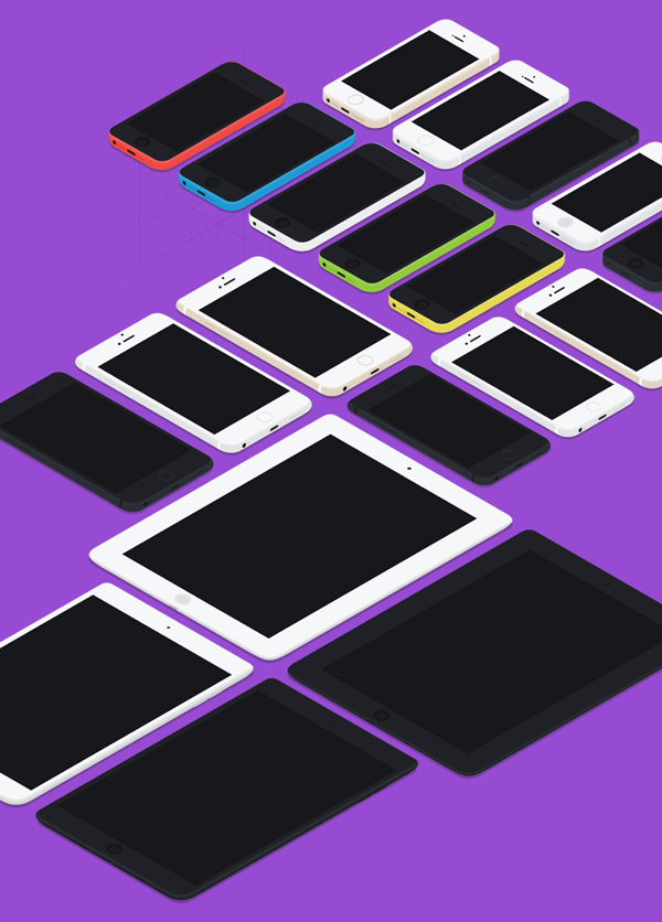 Flat Apple Devices MockUp