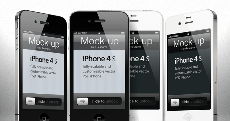 iPhone 4s Psd Vector Mockup Template