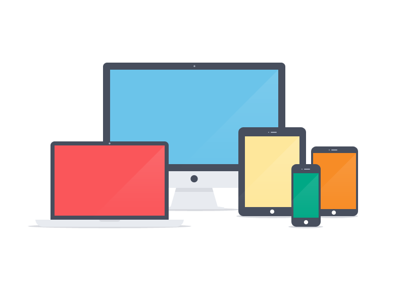 Apple devices - Flat icons (PSD)